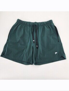 Fabletics Mens The One Short 5" Size Small Dark Green Lined Zipper Pockets